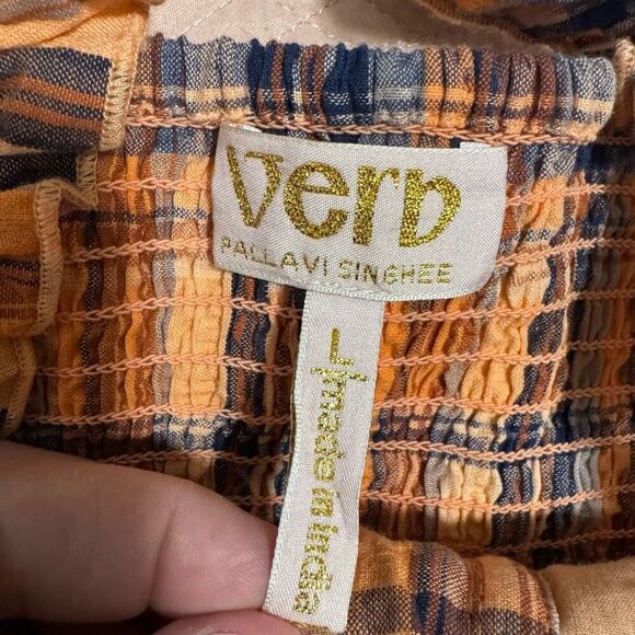 Verb by Pallavi Singhee Ruffled Plaid Tank Clasp Front L - Picture 2 of 4